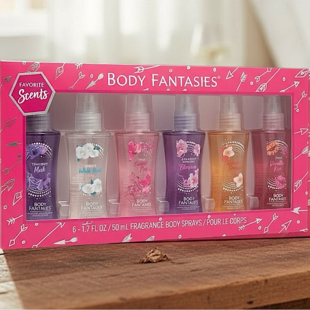 New Body Fantasies Signature Fragrance Body Spray Gift Set, 6 Perfumes 1.7 each